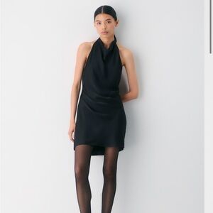 Aritzia Audience Satin Mini Halter Dress